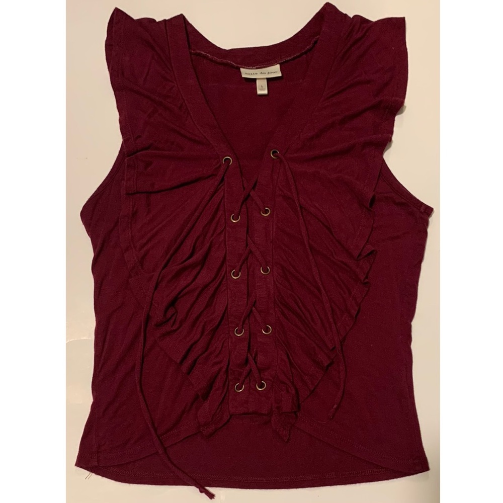 Belle Du Jour Burgundy Stylish Tank Top